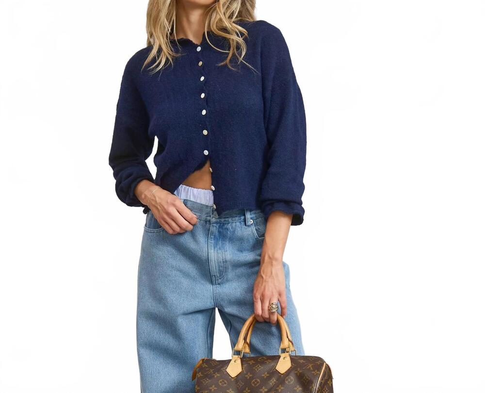 NEW MIMOSA button down casual cardigan in navy